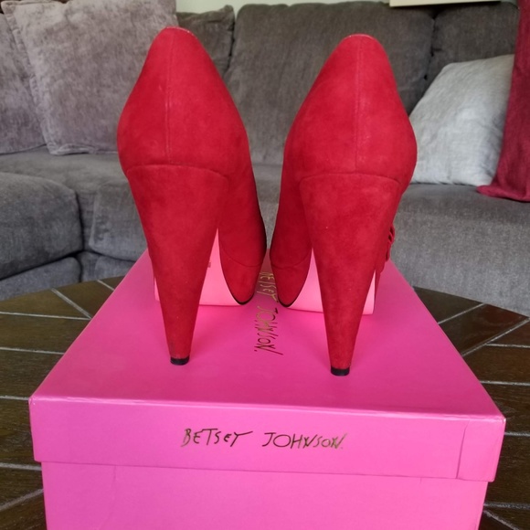 Betsey Johnson Suede Kalen Peep Toe Pumps - Picture 5 of 10